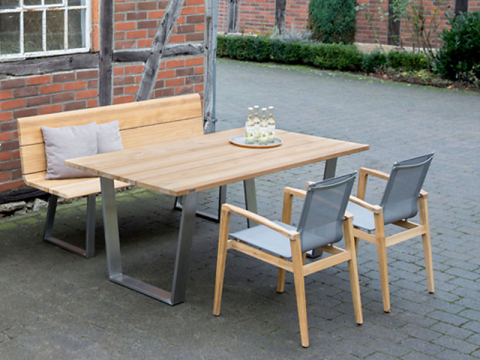 Niehoff Nova Massivholzbank 180cm, Teak