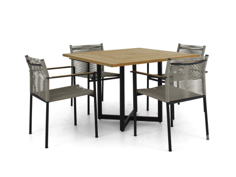 Apple Bee Jakarta Dining-Set grey