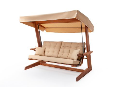 Pemode Hollywoodschaukel Sia 2400 Camel - Iroko-Holz