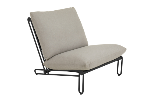 Brafab Blixt Loungesessel Aluminium schwarz, Cley beige