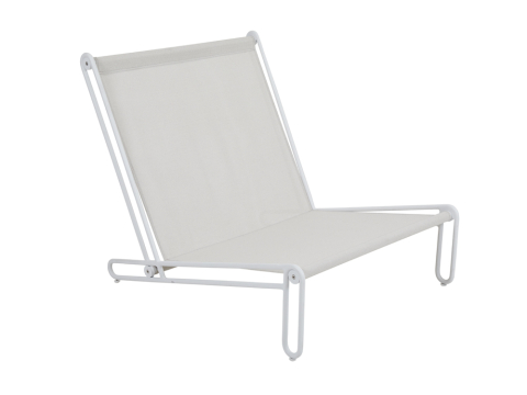 Brafab Blixt Loungesessel Aluminium wei, Cley beige