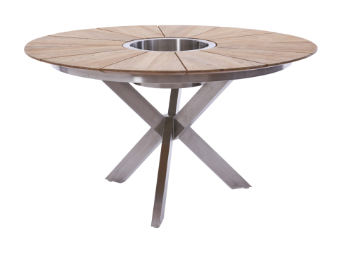 Diamond Garden Lyon Tisch 140cm, Edelstahl-Teak