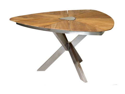 Diamond Garden Lyon Tisch 150cm, Triangel, Edelstahl-Teak