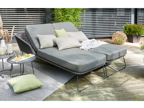 Diamond Garden Milos Daybed Set, dunkelgrau