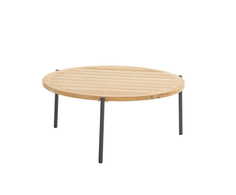 4Seasons Yoga Kaffeetisch rund Teak 90cm anthrazit