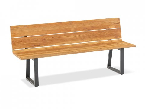 Niehoff Nova Massivholzbank 180cm, Aluminium anthrazit, Teak